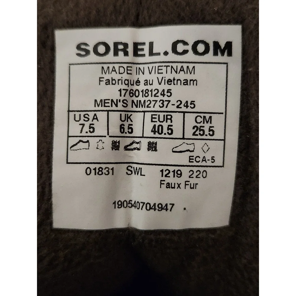 Sorel Buxton Lace Mens Brown Waterproof Insulated Snow Boots NM2737-245 Size 7.5